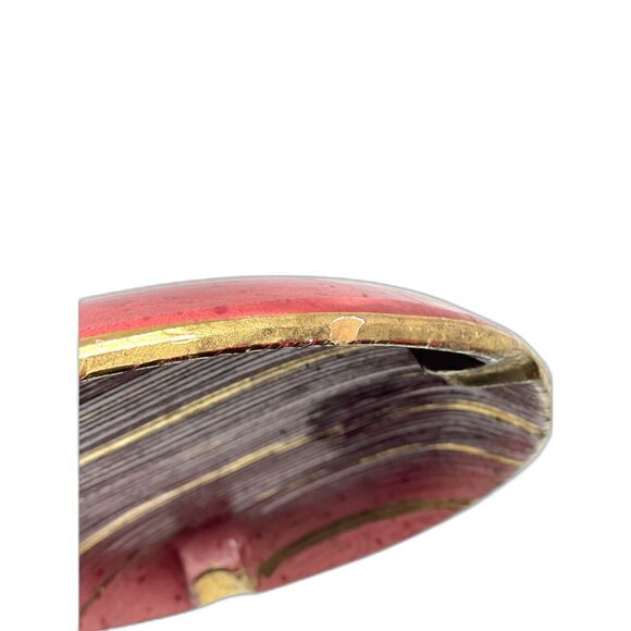 Vintage Large Pink and Gold Italian Ashtray - Picture 2 of 7